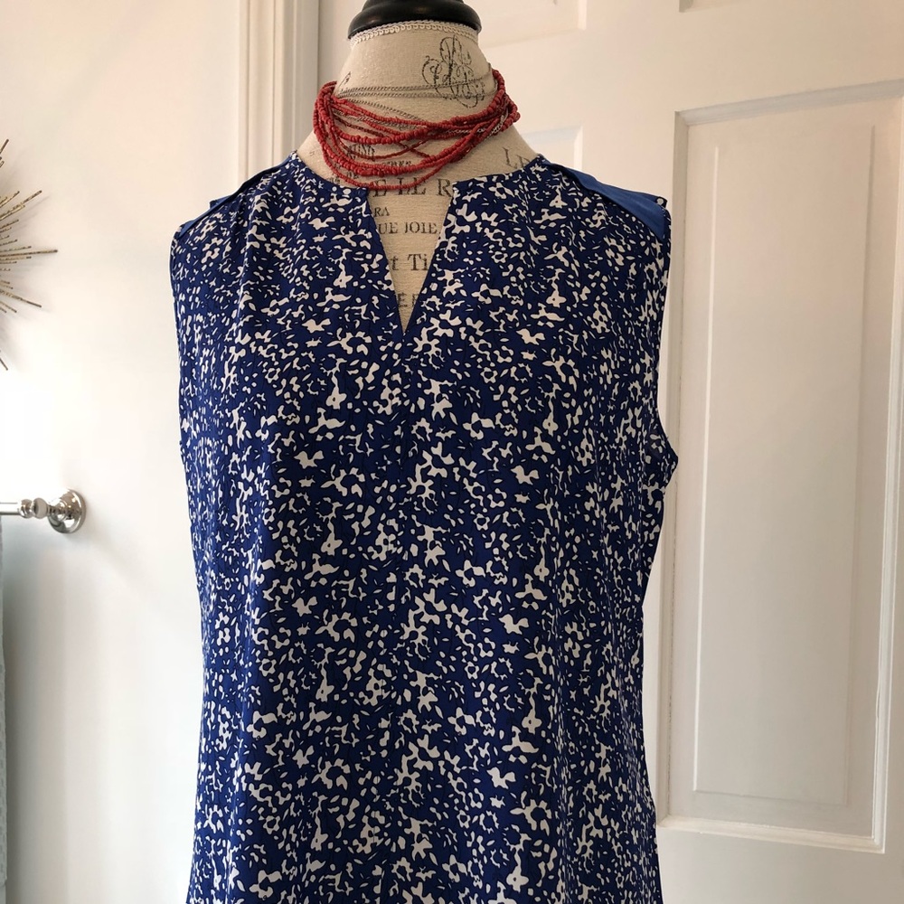 NYDJ Bright Blue Sleeveless Blouse